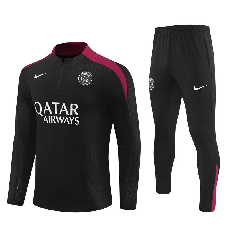 AAA Quality Paris St Germain 24/25 Tracksuit - Black/Red